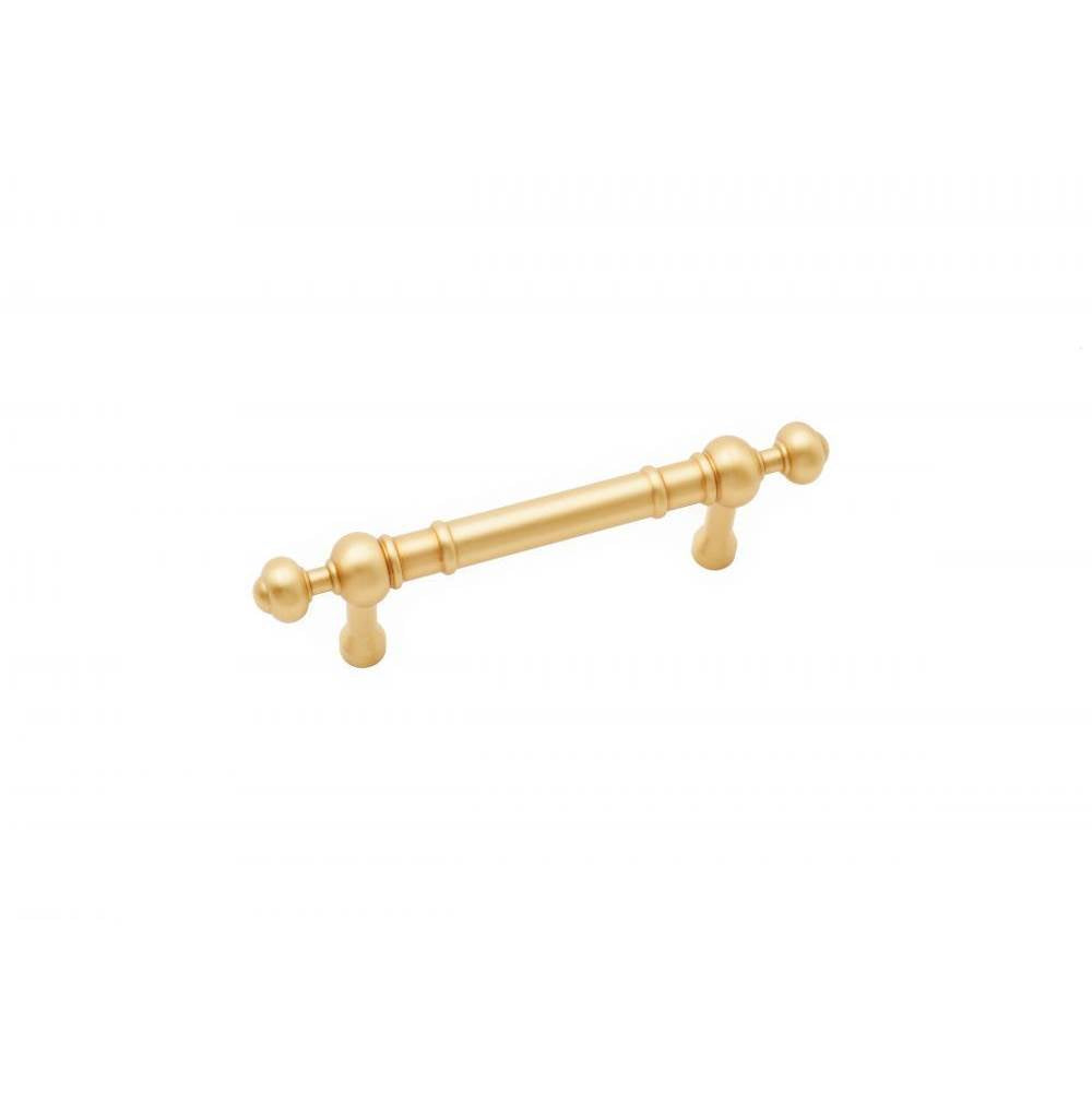 RK International - 3'' c/c Plain Pull with Decorative Ends - Satin Brass