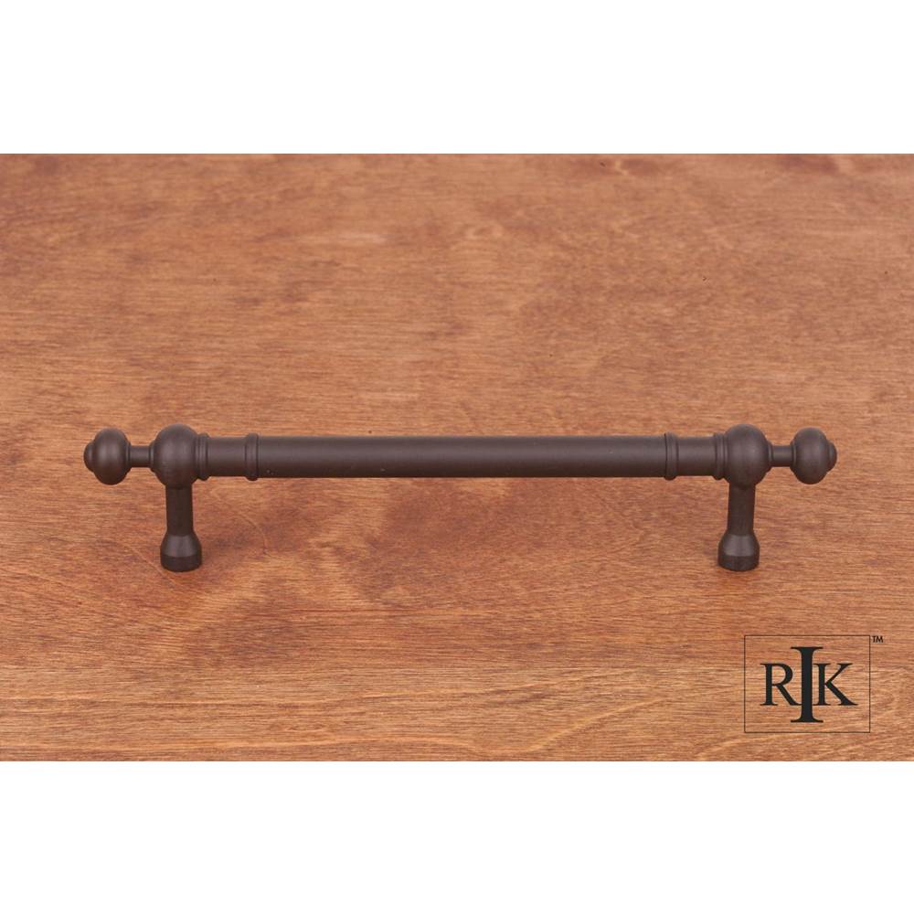 RK International - 5'' c/c Plain Pull with Decorative Ends - Oil Rubbed Bronze