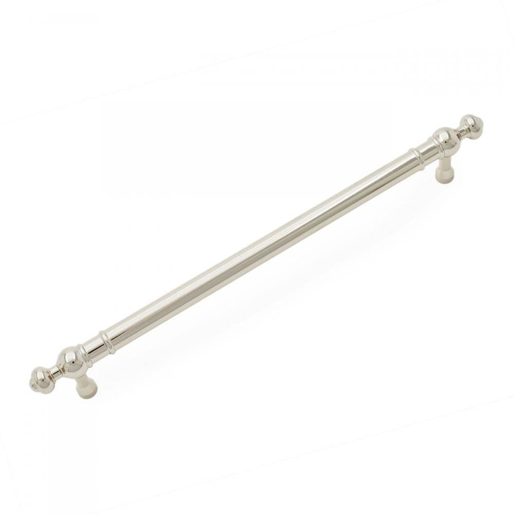 RK International - 8'' c/c Plain Pull with Decorative Ends - Polished Nickel