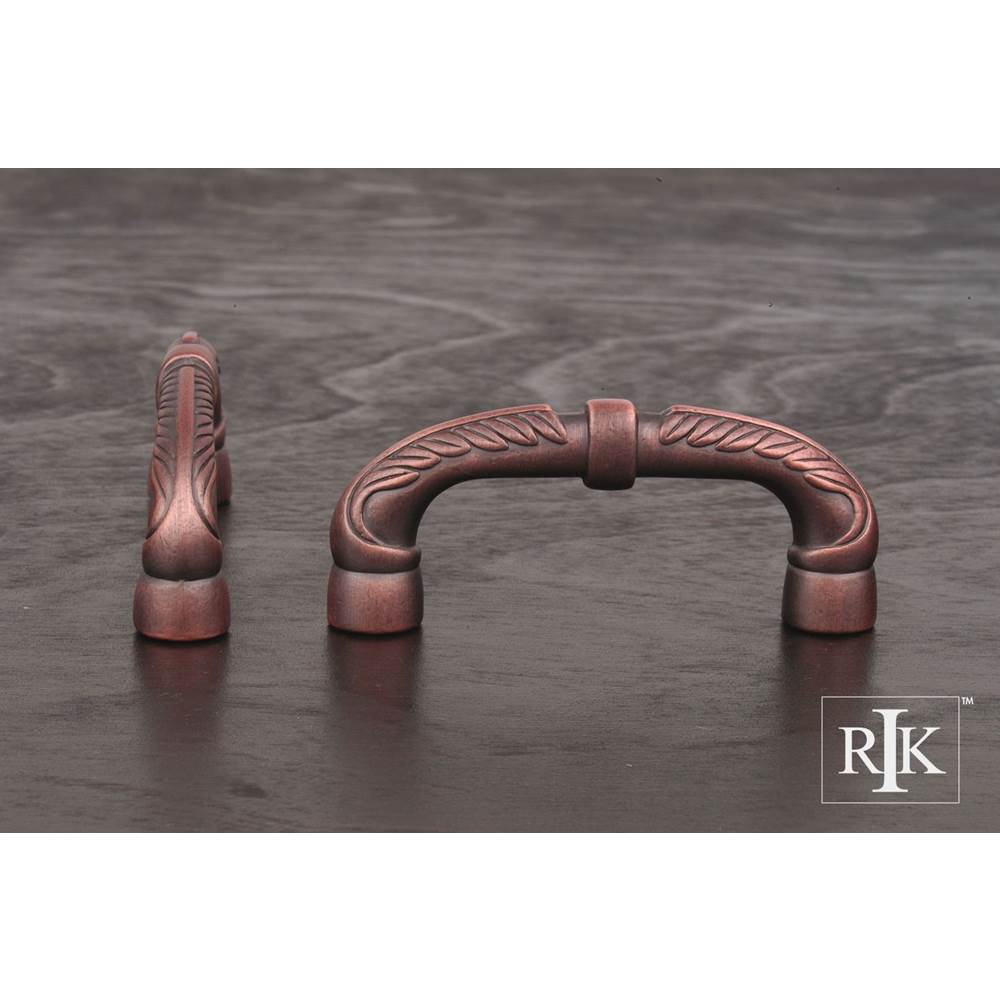 RK International - 3'' c/c Bow Pull with Petals and Solid Line - Distressed Copper