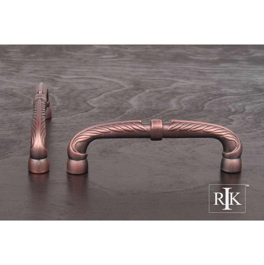 RK International - 5'' c/c Bow Pull with Petals and Solid Line - Distressed Copper