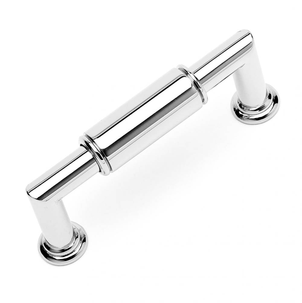 RK International - 3'' c/c Cylinder Middle Pull - Polished Nickel