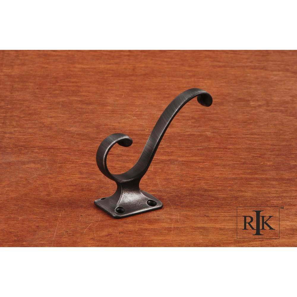 RK International - Plain Coat and Hat Hook - Distressed Nickel