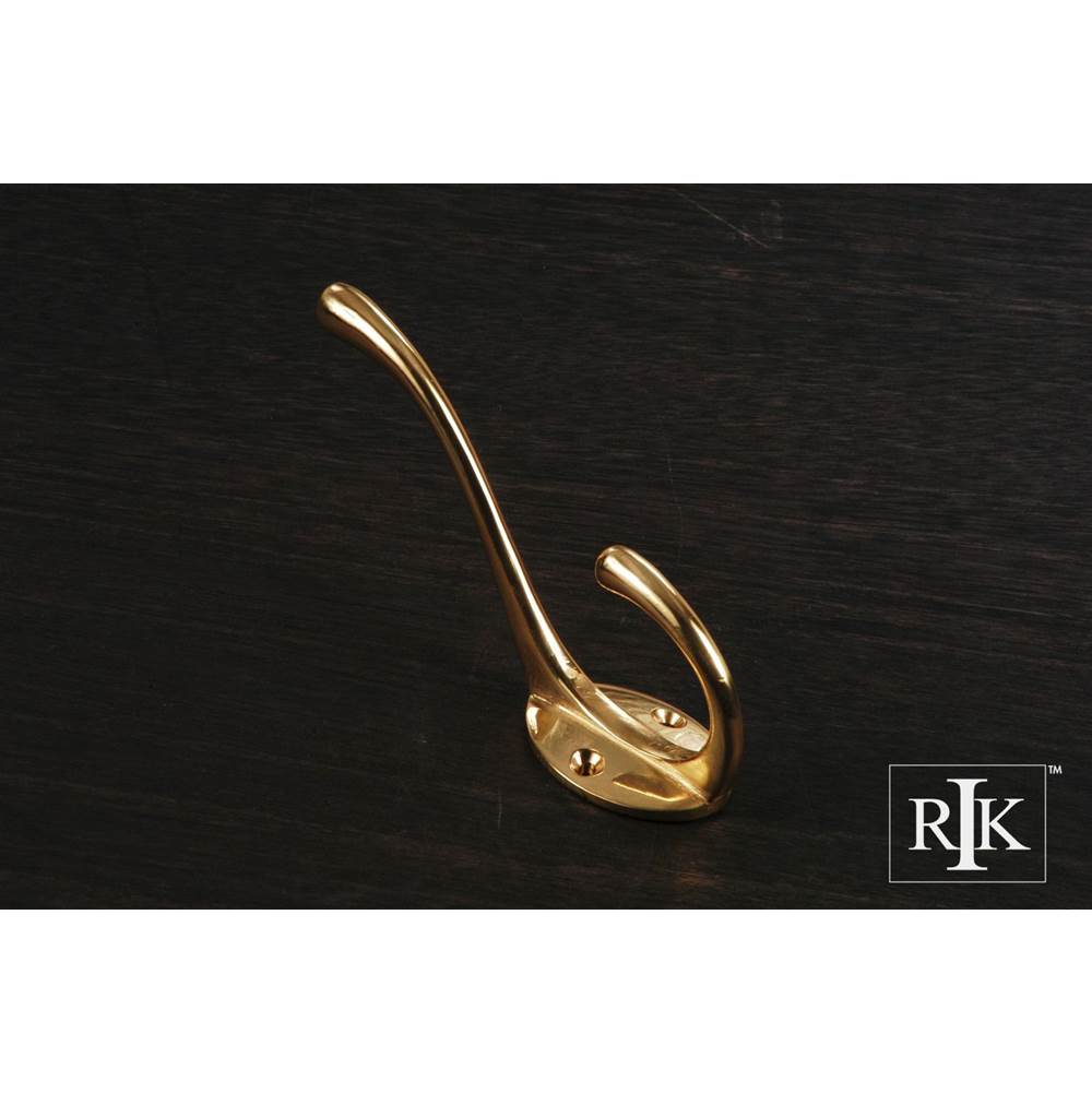 RK International - Oval Base Coat and Hat Hook - Polished Brass