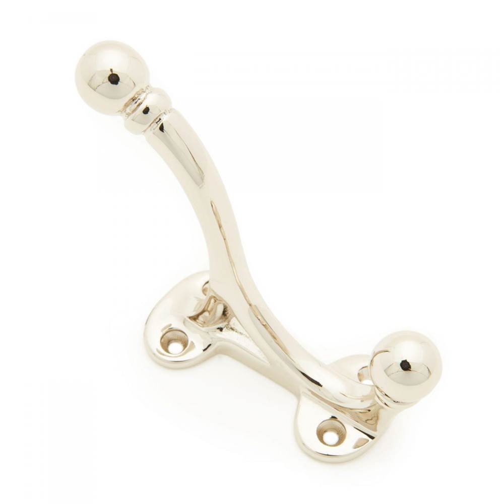 RK International - Double Base Coat and Hat Hook - Polished Nickel