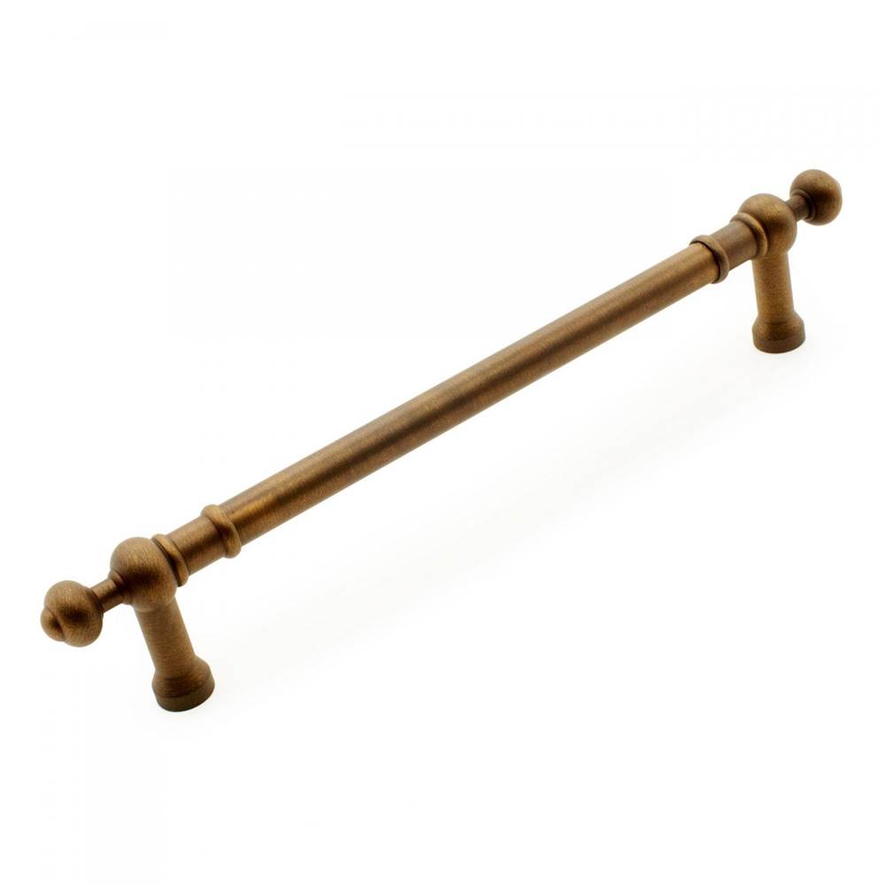 RK International - 12'' c/c Plain Appliance Pull with Decorative Ends - Antique English