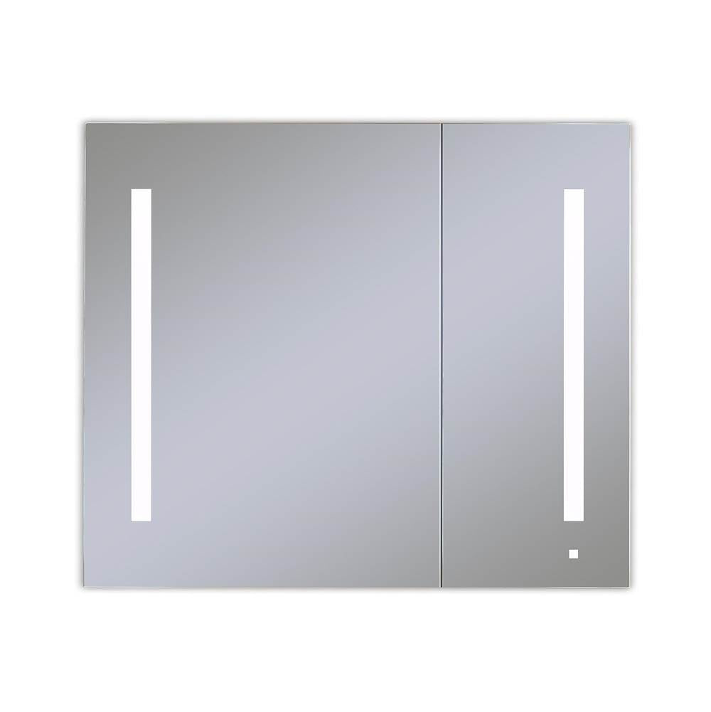 Robern - AiO Lighted Cabinet, 36'' x 30'' x 4'', Two Door, LUM Lighting, 4000K Temperature (Cool Light), Dimmable, Electrical Outlet, USB Left Hinge