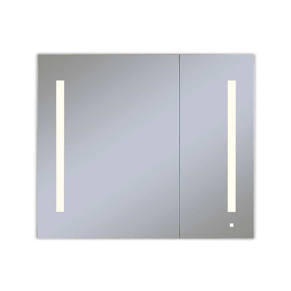 Robern - AiO Lighted Cabinet, 36'' x 30'' x 4'', Two Door, LUM Lighting, 2700K Temperature (Warm Light), Dimmable, Electrical Outlet, USB Left Hinge