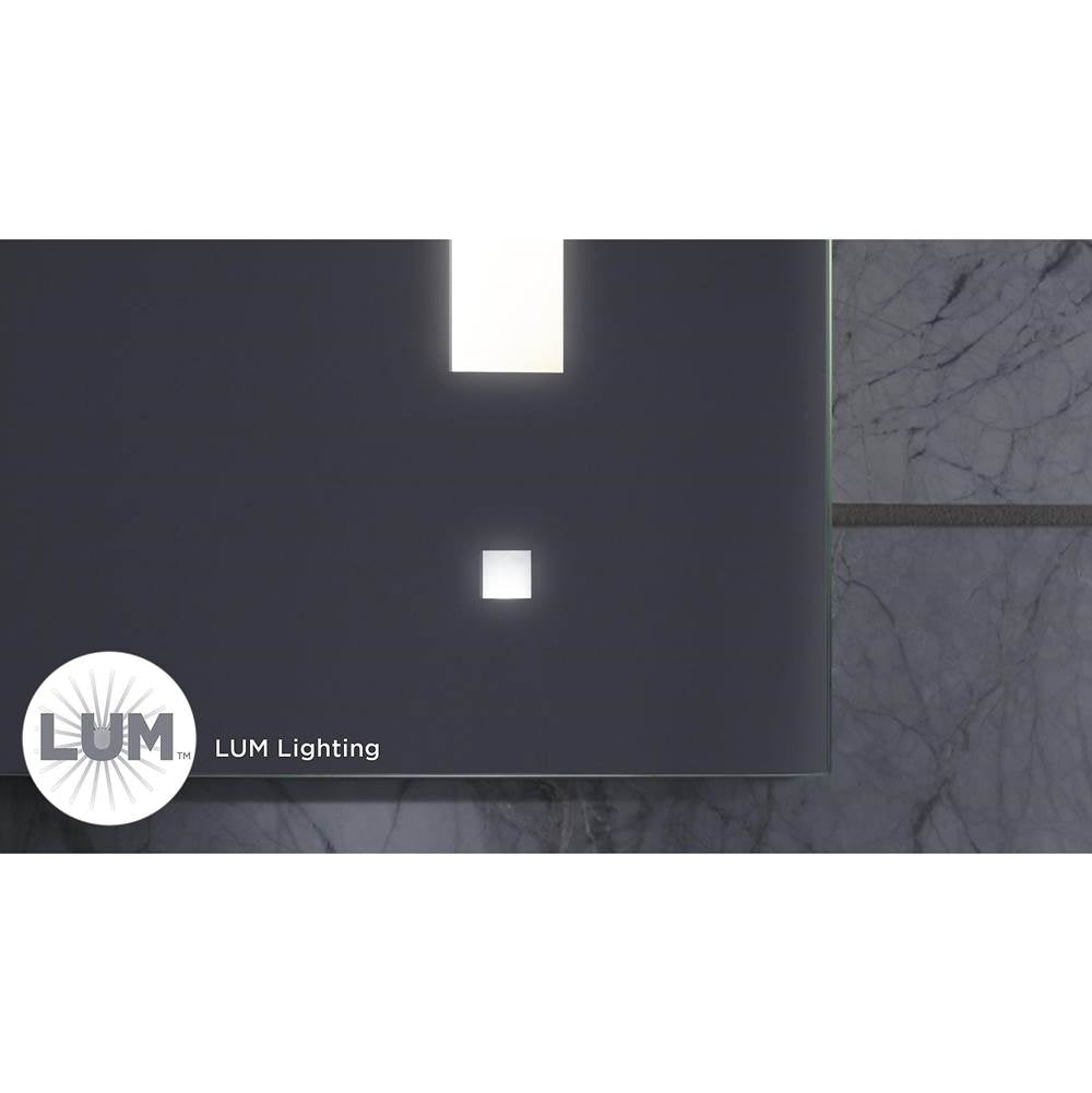 AiO Lighted Mirror, 24'' x 30'' x 1-1/2'', LUM Lighting, 4000K Temperature (Cool Light), Dimmable, USB Charging Ports