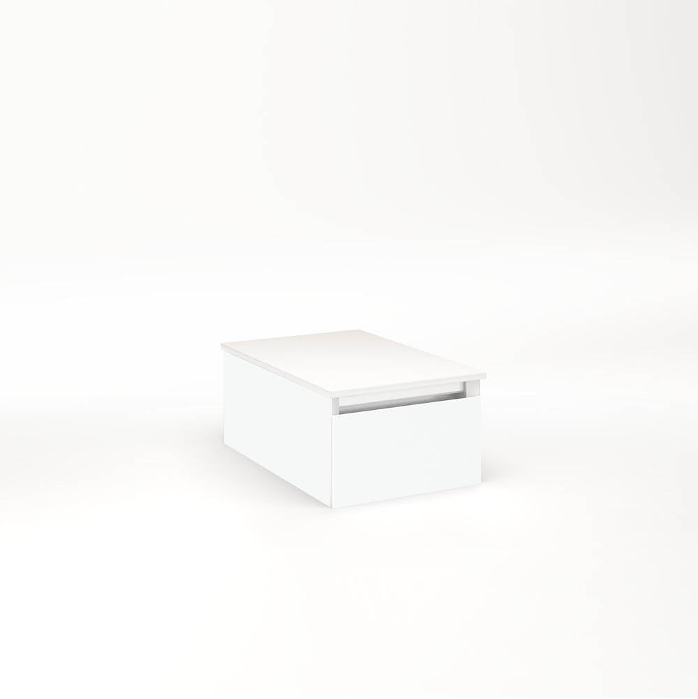 Robern - Cartesian Vanity, 12'' x 7-1/2'' x 18'', Matte White, Full Drawer, No Night Light - Matte White