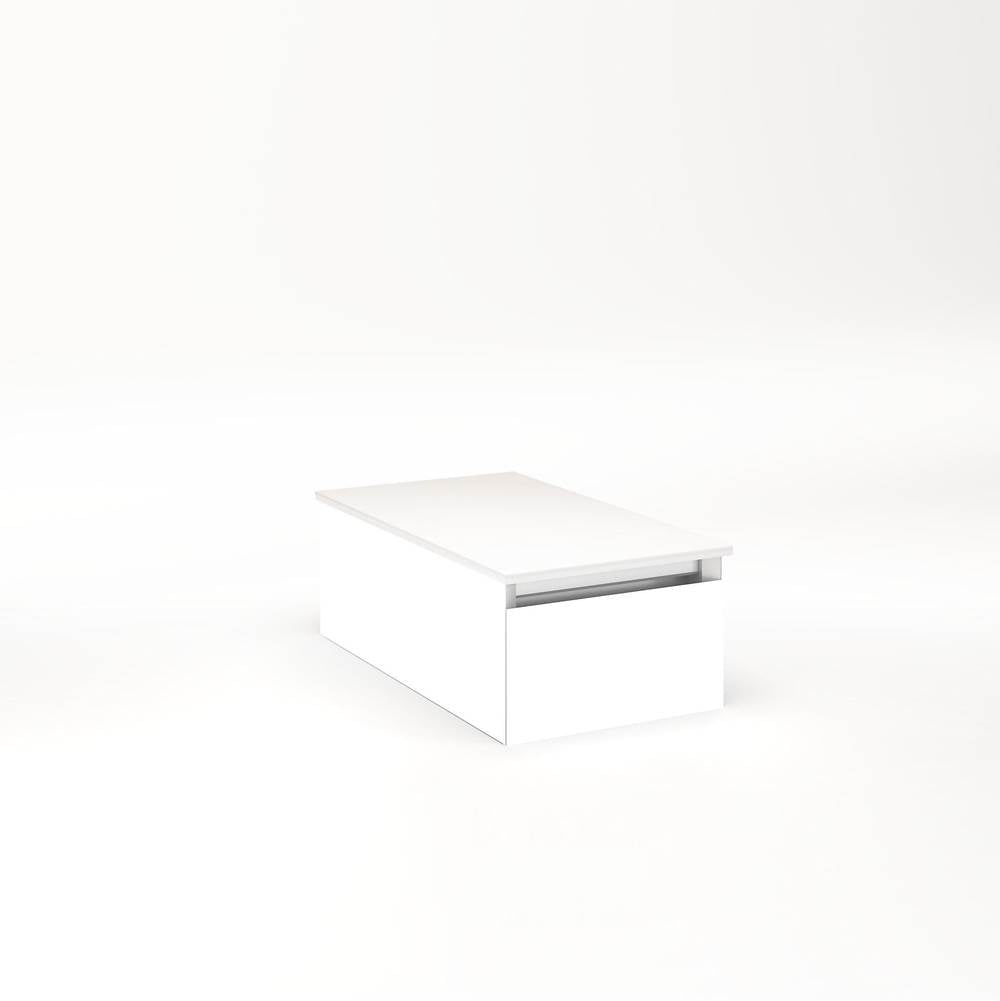 Robern - Cartesian Vanity, 12'' x 7-1/2'' x 21'', White, Full Drawer, No Night Light - White