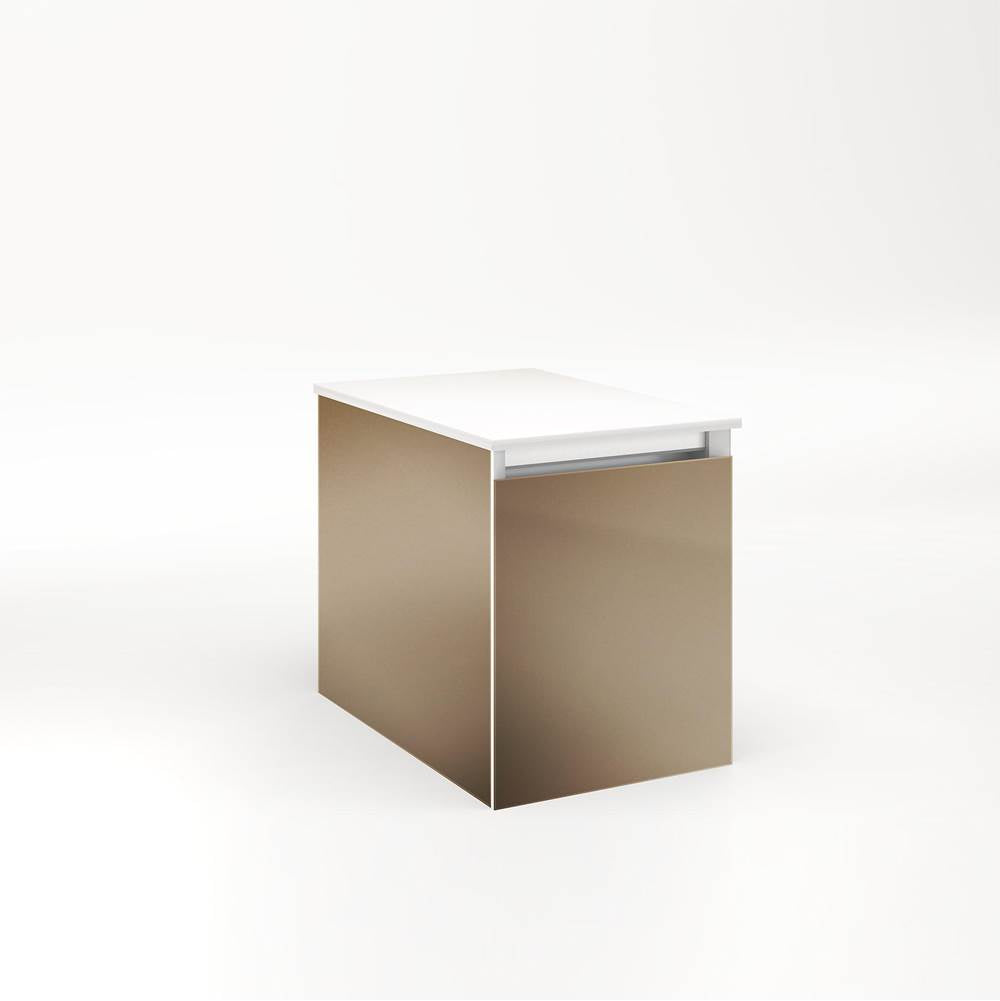 Robern - Cartesian Vanity, 12'' x 15'' x 18'', Satin Bronze, Full Drawer, No Night Light - Satin Bronze