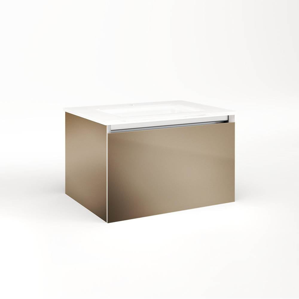 Robern - Cartesian Vanity, 24'' x 15'' x 18'', Satin Bronze, Plumbing Drawer, No Night Light - Satin Bronze