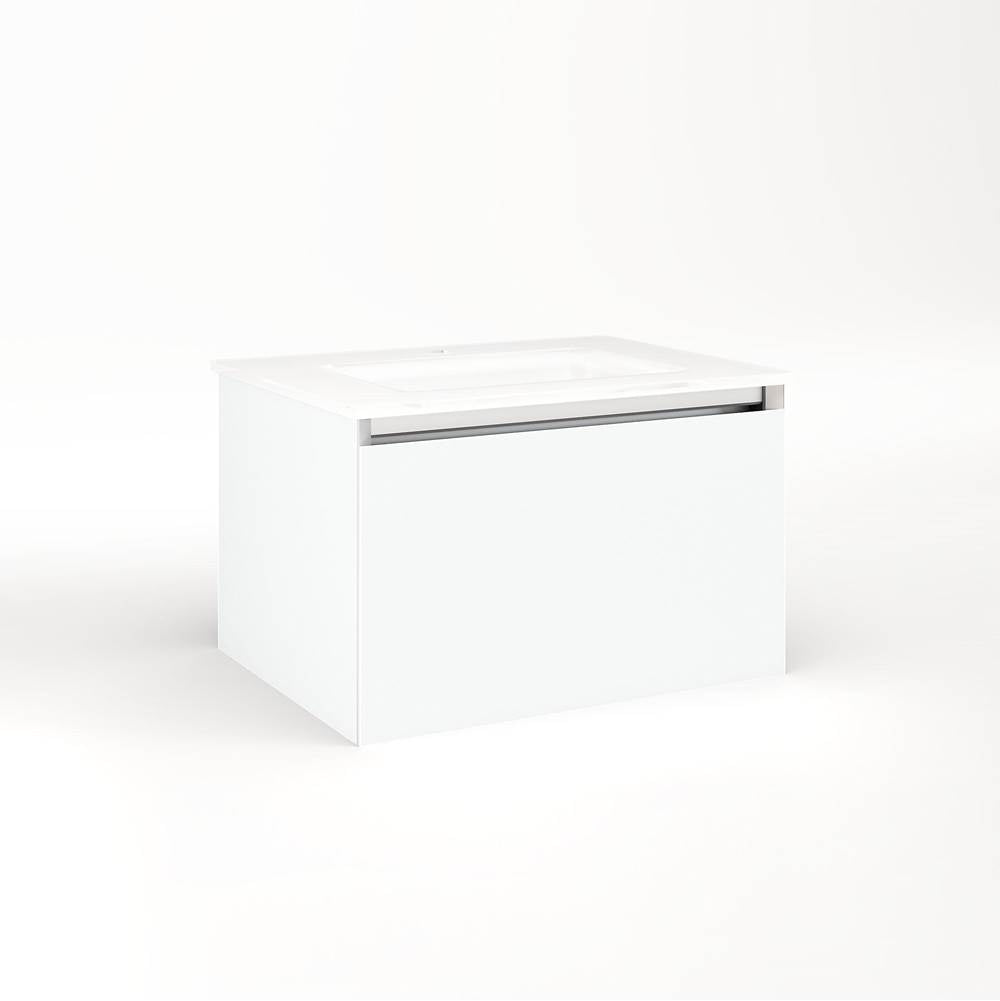 Robern - Cartesian Vanity, 24'' x 15'' x 18'', Matte White, Plumbing Drawer, No Night Light - Matte White