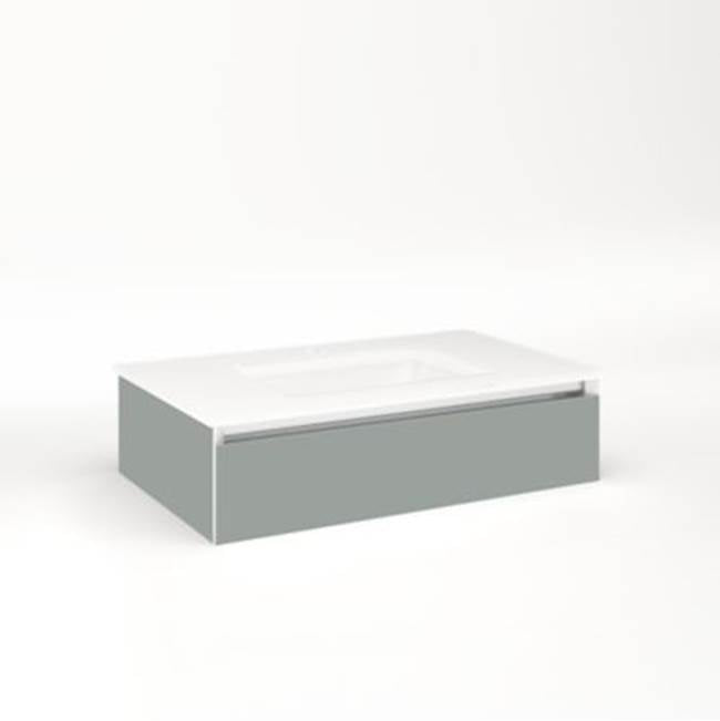 Robern - Cartesian, 30X7.5X18,Mat Gry,Full, Snl - Matte Gray