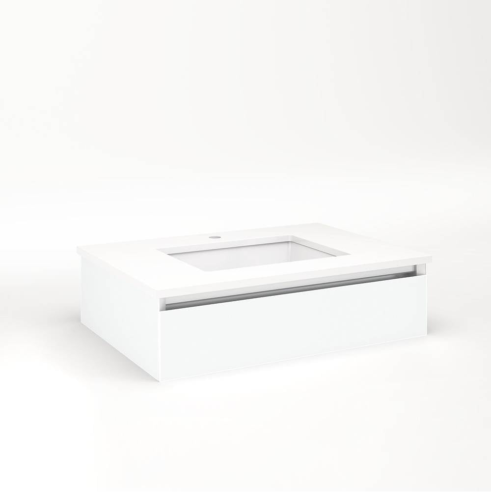 Robern - Cartesian Vanity, 30'' x 7-1/2'' x 21'', Matte White, Tip Out Drawer, No Night Light - Matte White