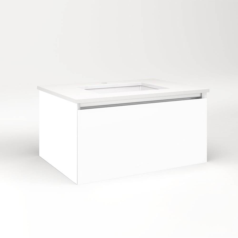 Robern - Cartesian Vanity, 30'' x 15'' x 21'', White, Full Drawer, No Night Light - White