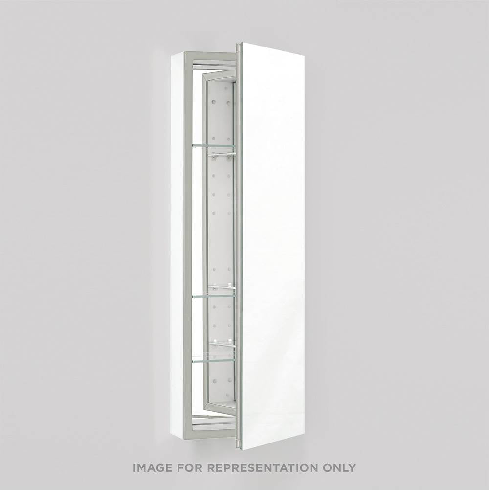Robern - PL Series Cabinet, 19-1/4'' x 39-3/8'' x 4'', Flat Top, Polished Edge, Non-Handed (Reversible), Classic Gray Interior, Non-Electric