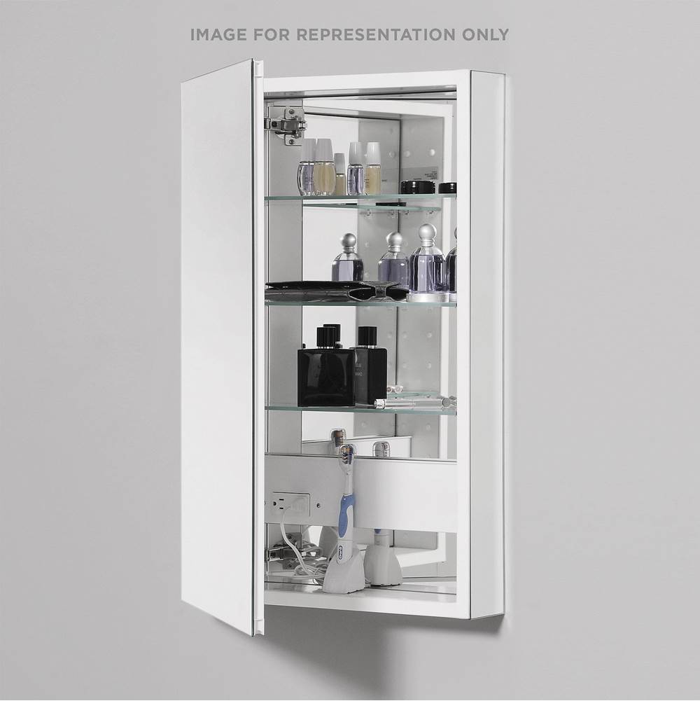 Robern - PL Series Cabinet, 23-1/4'' X 39-3/8'', Flat Top, Bevel Edge, Left Hinge, Classic Gray Interior, Electric