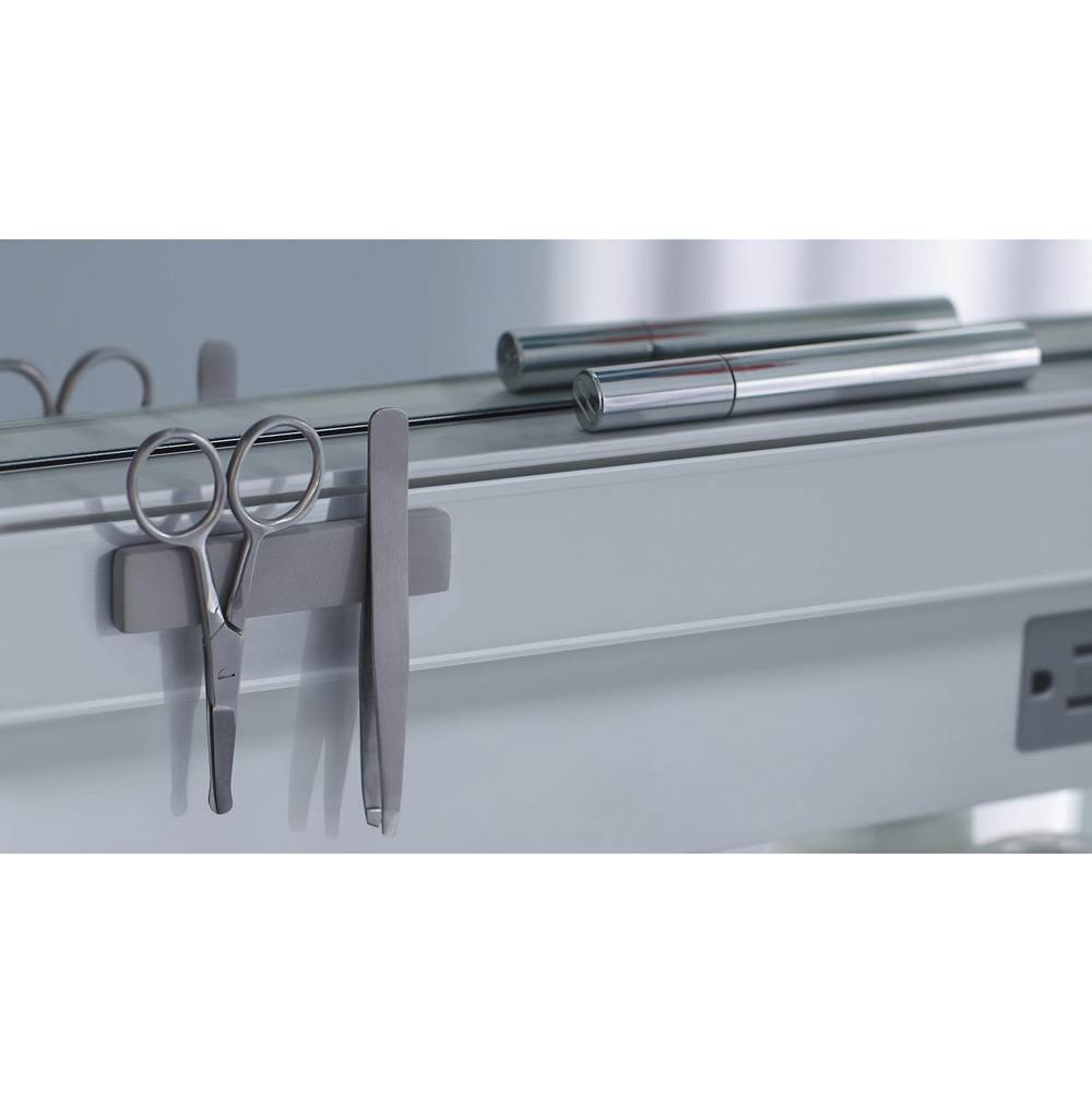 Profiles Framed Cabinet, 24'' x 30'' x 4'', Chrome, Electrical Outlet, USB Charging Ports, Right Hinge