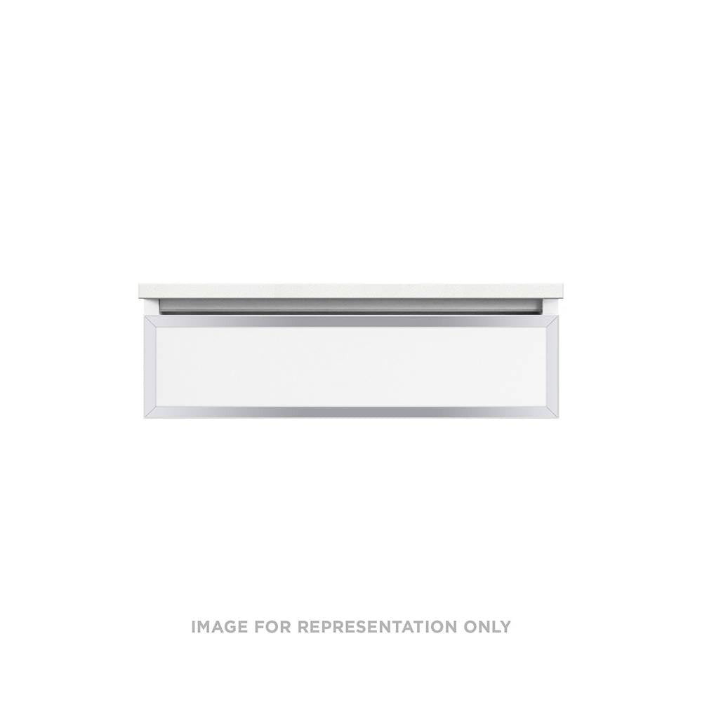 Robern - Profiles Framed Vanity, 30'' x 7-1/2'' x 18'', Matte White, Chrome Frame, Full Drawer, Selectable Night Light, 2700K/400 - Matte White