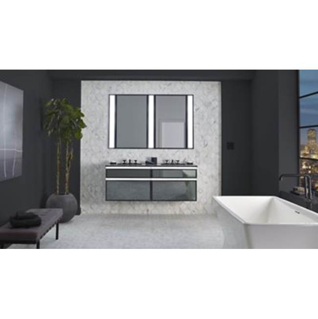 Profiles Framed Cabinet, 24'' x 30'' x 4'', Chrome, Electrical Outlet, USB Charging Ports, Right Hinge