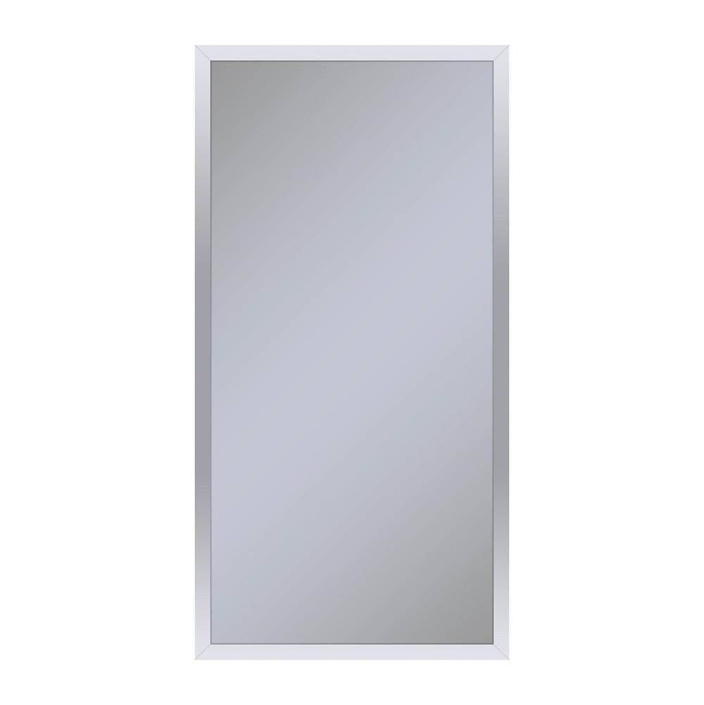 Robern - Profiles Framed Cabinet, 16'' x 30'' x 6'', Chrome, Electrical Outlet, USB Charging Ports, Left Hinge - Chrome