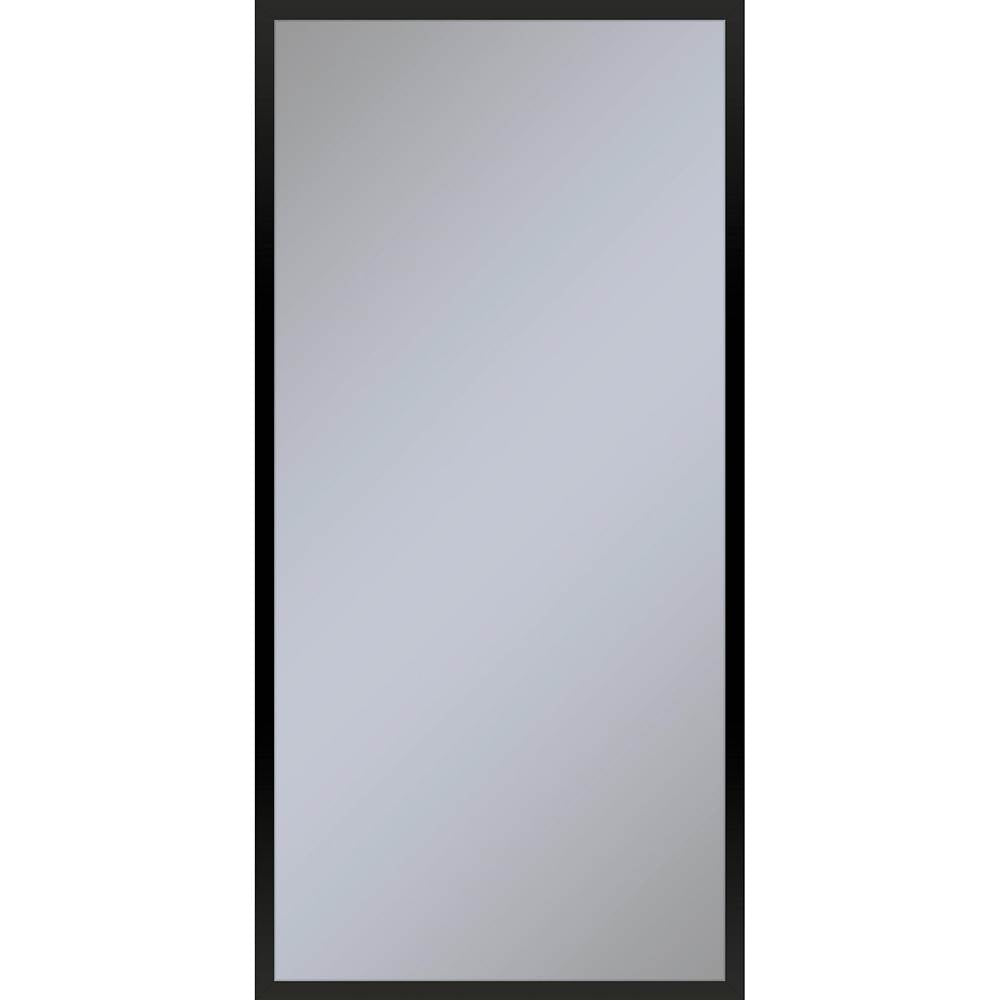 Robern - Profiles Framed Cabinet, 20'' x 40'' x 4'', Matte Black, Electrical Outlet, USB Charging Ports, Left Hinge - Matte Black