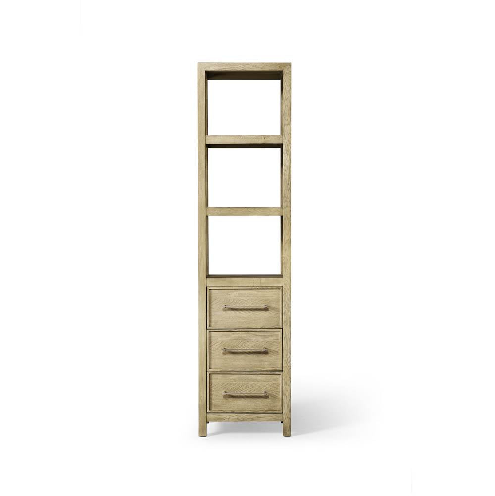 Robern - Skaarsgard 20'' X 80'' X 16'' Linen Cabinet In Rustic Oak With Brushed Pewter Hardware - Rustic Oak And Brushed Pewter