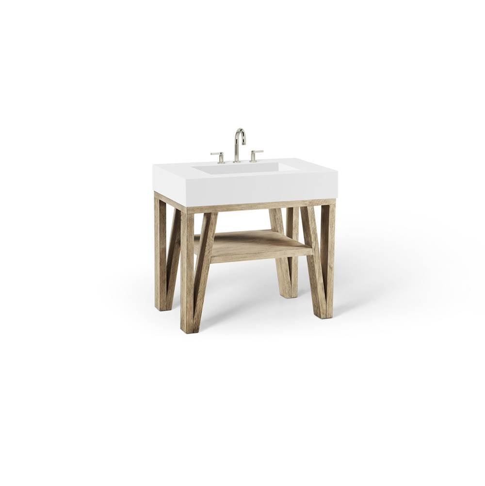 Bodo Vanity, 36'' X 34'' X 23'', Light Gray Oak, No Vanity Top