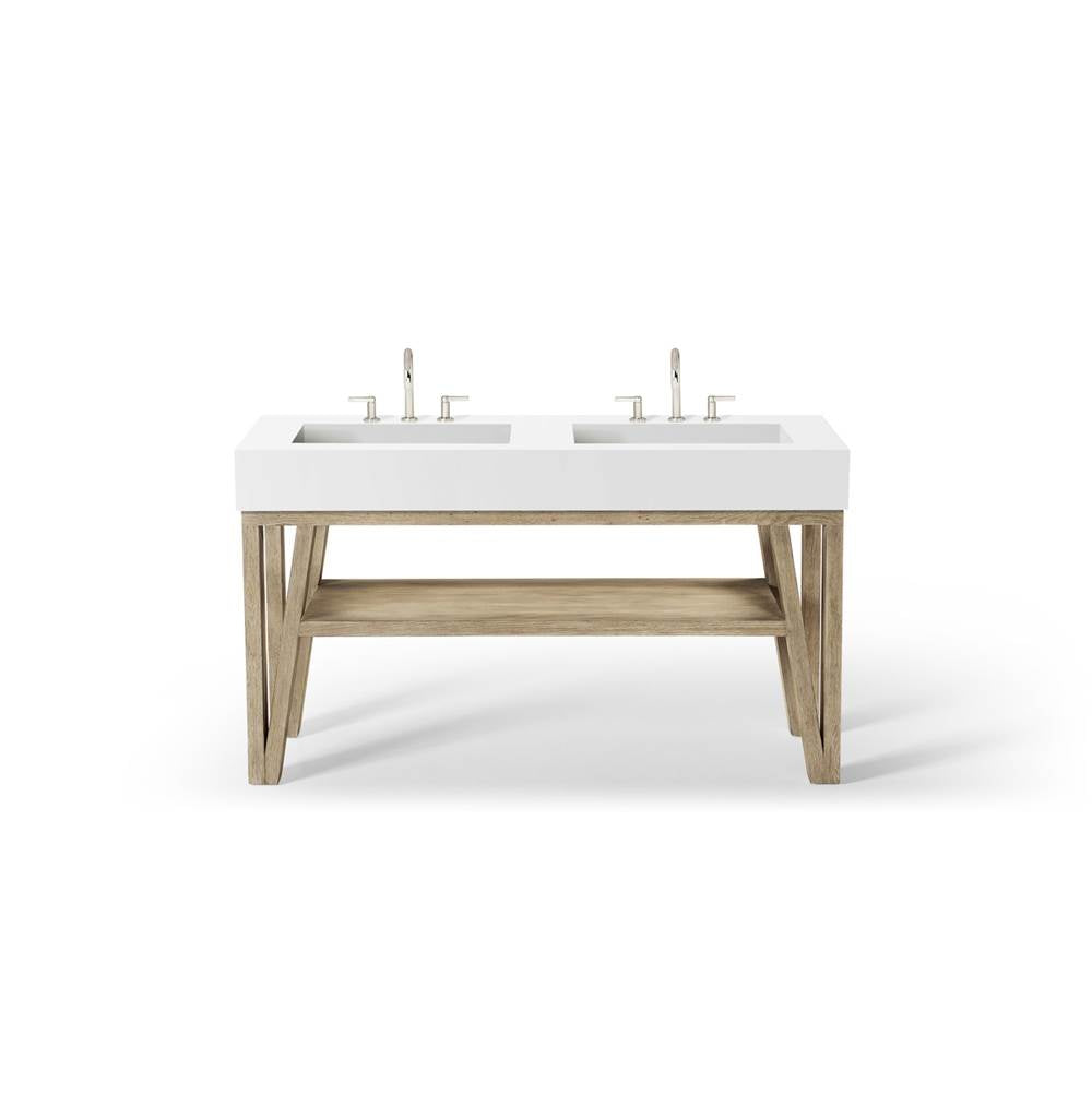 Bodo Vanity, 60'' X 34'' X 23'', Light Gray Oak, No Vanity Top