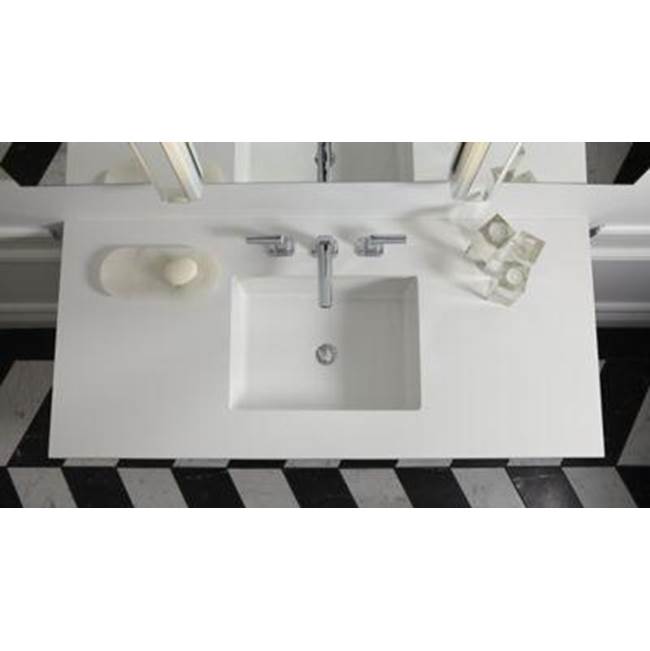 Engineered Stone Vanity Top, 25'' x 19'' x 3/4'', Dry Top, Quartz White