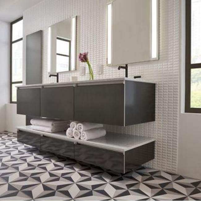 Engineered Stone Vanity Top, 73'' x 22'' x 3/4'', Dry Top, Lyra