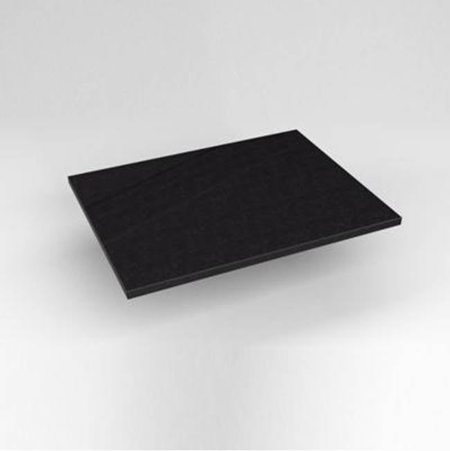 Robern - Engineered Stone Vanity Top, 25'' x 19'' x 3/4'', Dry Top, Lava Black