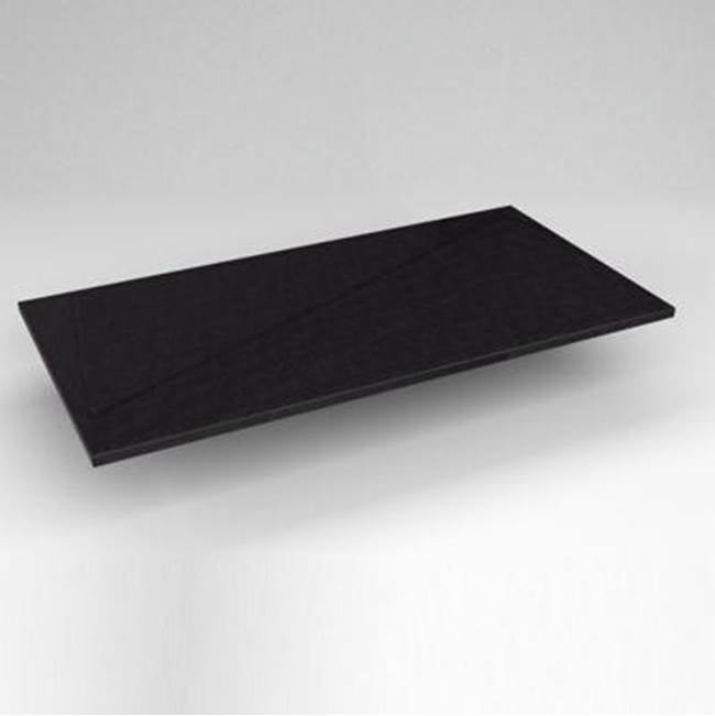 Robern - Engineered Stone Vanity Top, 43'' x 22'' x 3/4'', Dry Top, Lava Black