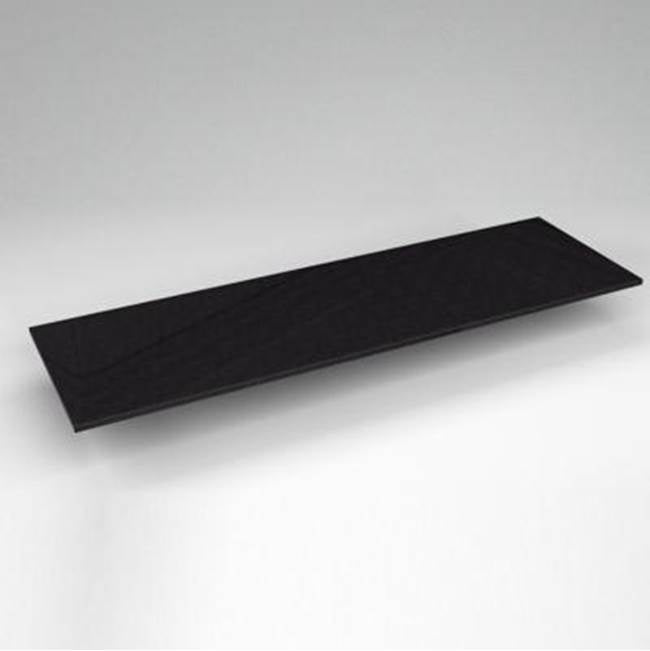 Robern - Engineered Stone Vanity Top, 73'' x 22'' x 3/4'', Dry Top, Lava Black