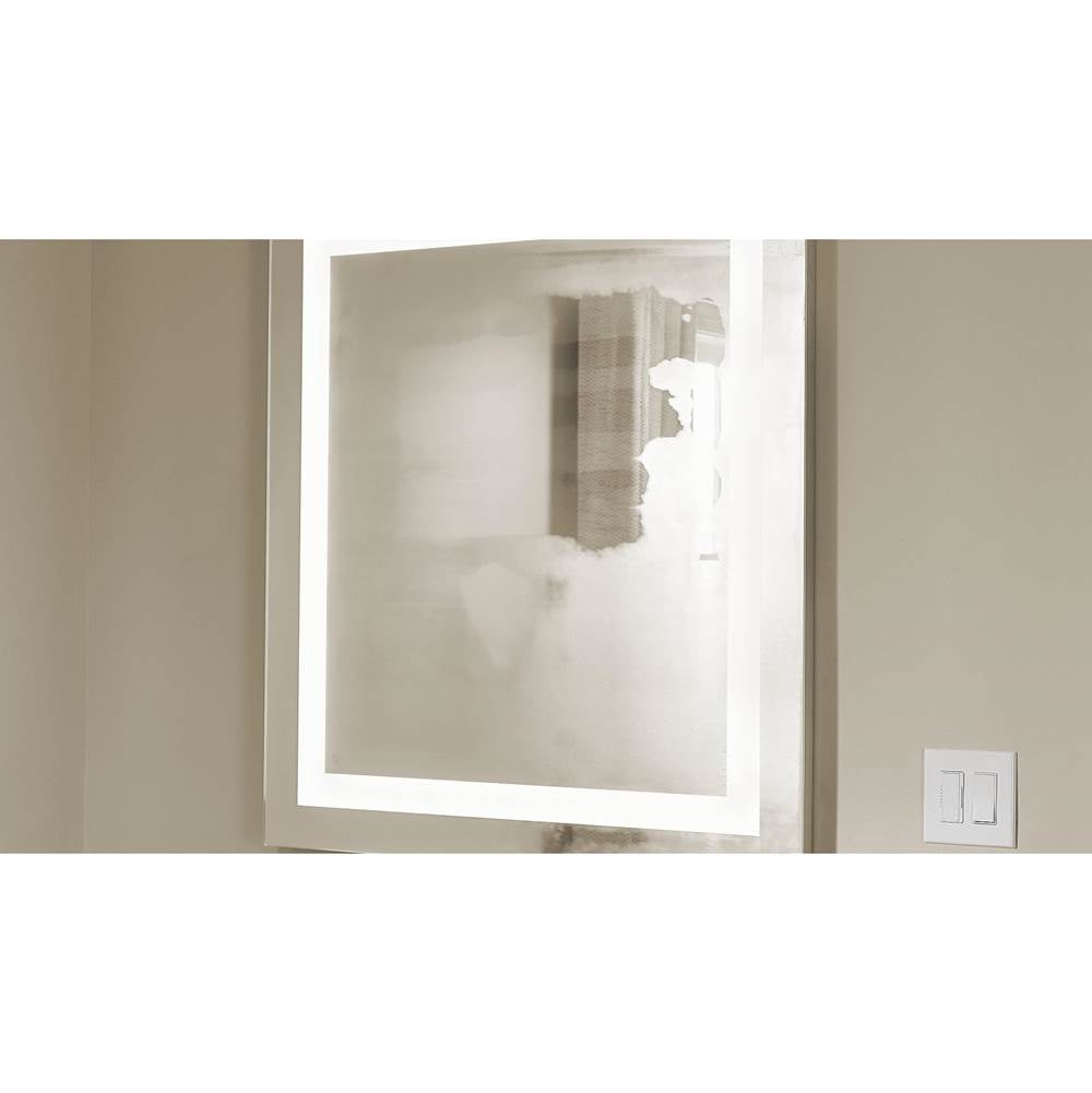 Sculpt Lighted Mirror, 27'' x 33'' x 2-5/16'', Chamfer Museum Frame, Matte Gold, Perimeter Light Pattern, 2700K Color Temperature (Warm White)