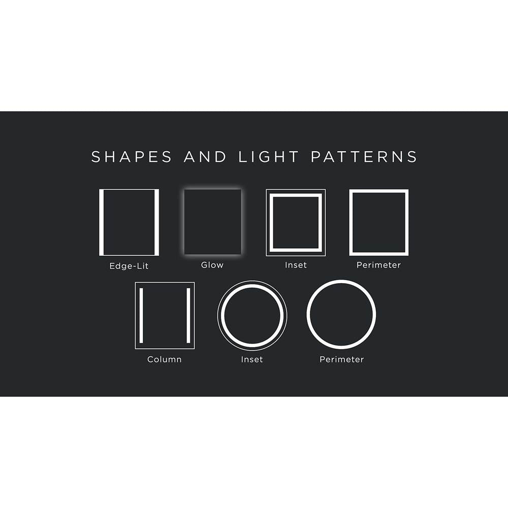 Vitality Lighted Mirror, 36'' x 40'' x 1-3/4'', Rectangle, Edge Lit Light Pattern, 2700K Temperature (Warm Light), Dimmable, Defogger