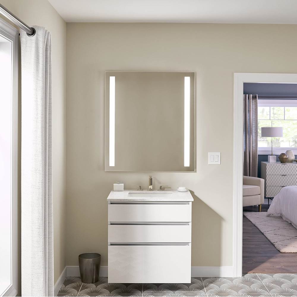Vitality Lighted Mirror, 36'' x 40'' x 1-3/4'', Rectangle, Column Light Pattern, 2700K Temperature (Warm Light), Dimmable, Defogger