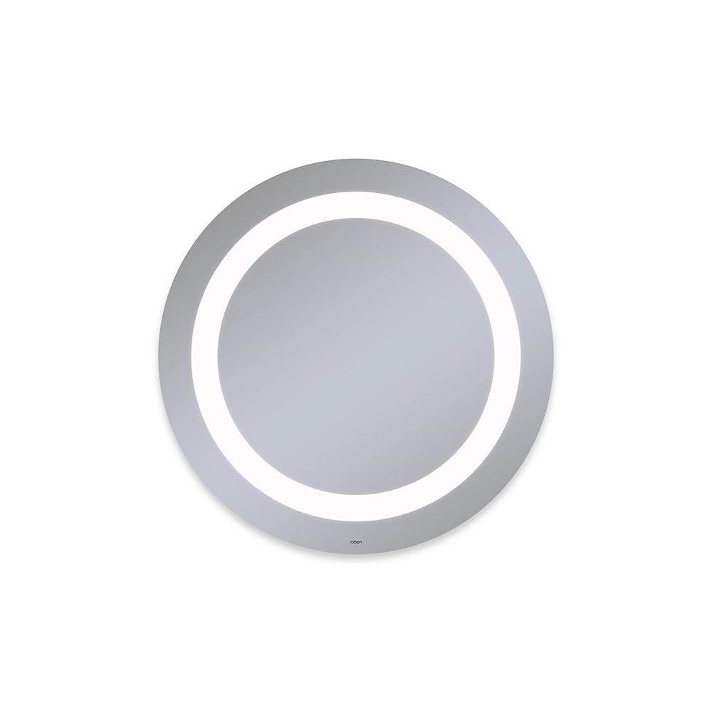 Robern - Vitality Lighted Mirror, 30'' Circle, Inset Light Pattern, 4000K Temperature (Cool Light), Dimmable, Defogger