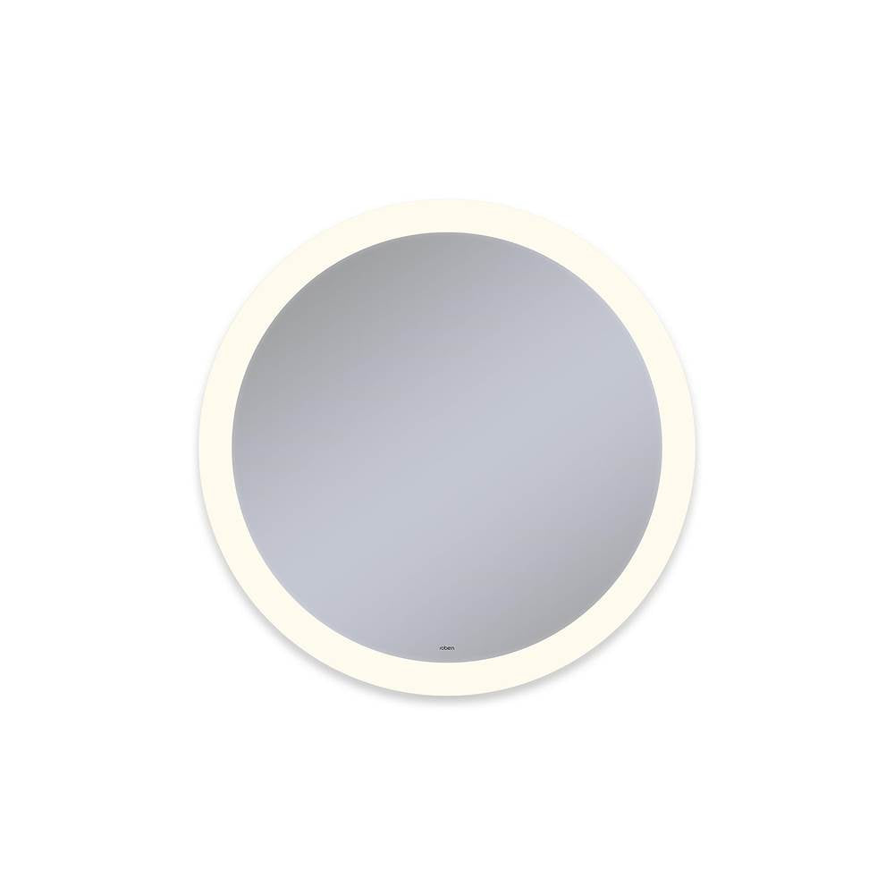 Robern - Vitality Lighted Mirror, 30'' Circle, Perimeter Light Pattern, 3000K Temperature (Warm Light), Dimmable, Defogger