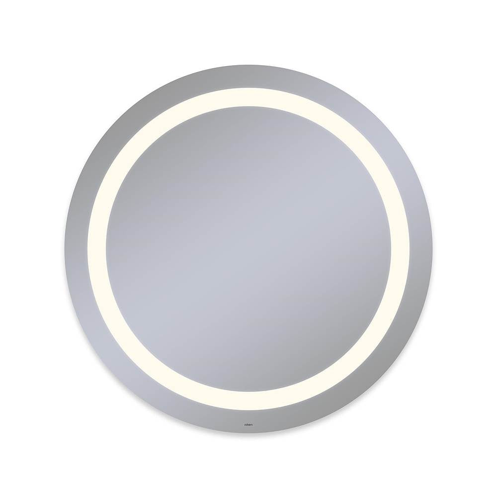 Robern - Vitality Lighted Mirror, 40'' Circle, Inset Light Pattern, 2700K Temperature (Warm Light), Dimmable, Defogger