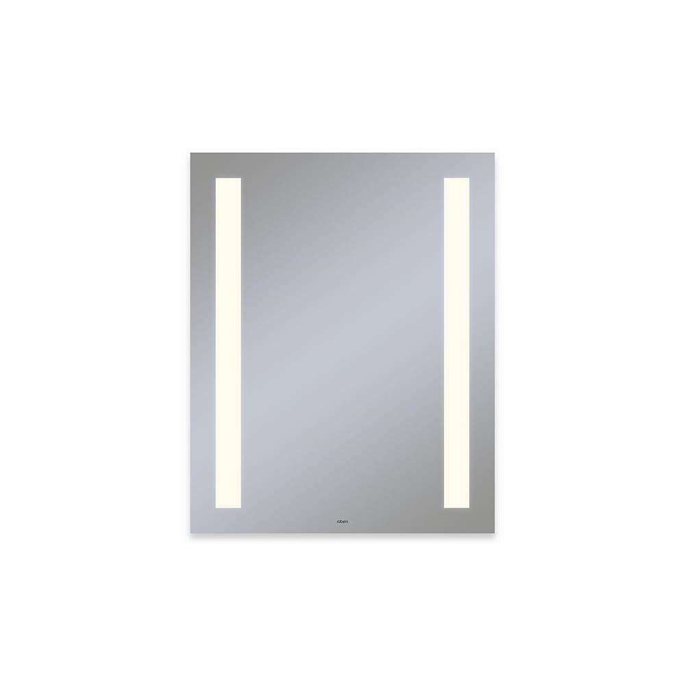 Robern - Vitality Lighted Mirror, 24'' x 30'' x 1-3/4'', Rectangle, Column Light Pattern, 2700K Temperature (Warm Light), Dimmable, Defogger