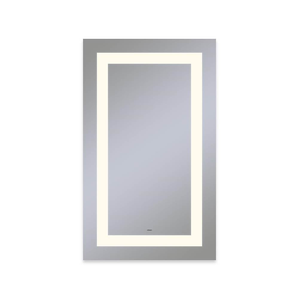 Robern - Vitality Lighted Mirror, 24'' x 40'' x 1-3/4'', Rectangle, Inset Light Pattern, 2700K Temperature (Warm Light), Defogger