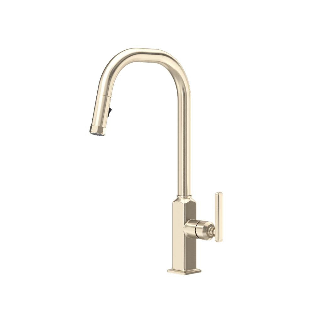 Rohl - ApothecaryE Pull-Down Kitchen Faucet With U-Spout - Satin Nickel