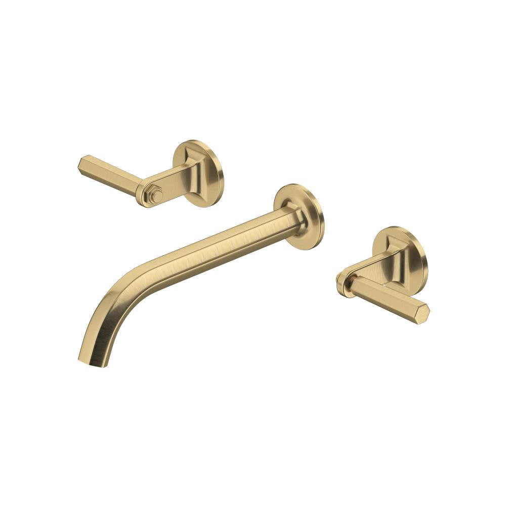 Rohl - ModelleE Wall Mount Lavatory Faucet Trim - Antique Gold