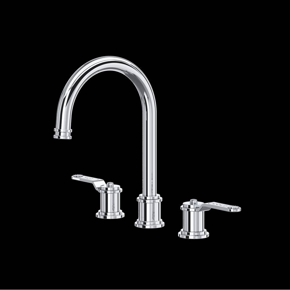 Rohl - ArmstrongE Widespread Lavatory Faucet With C-Spout - Polished Chrome