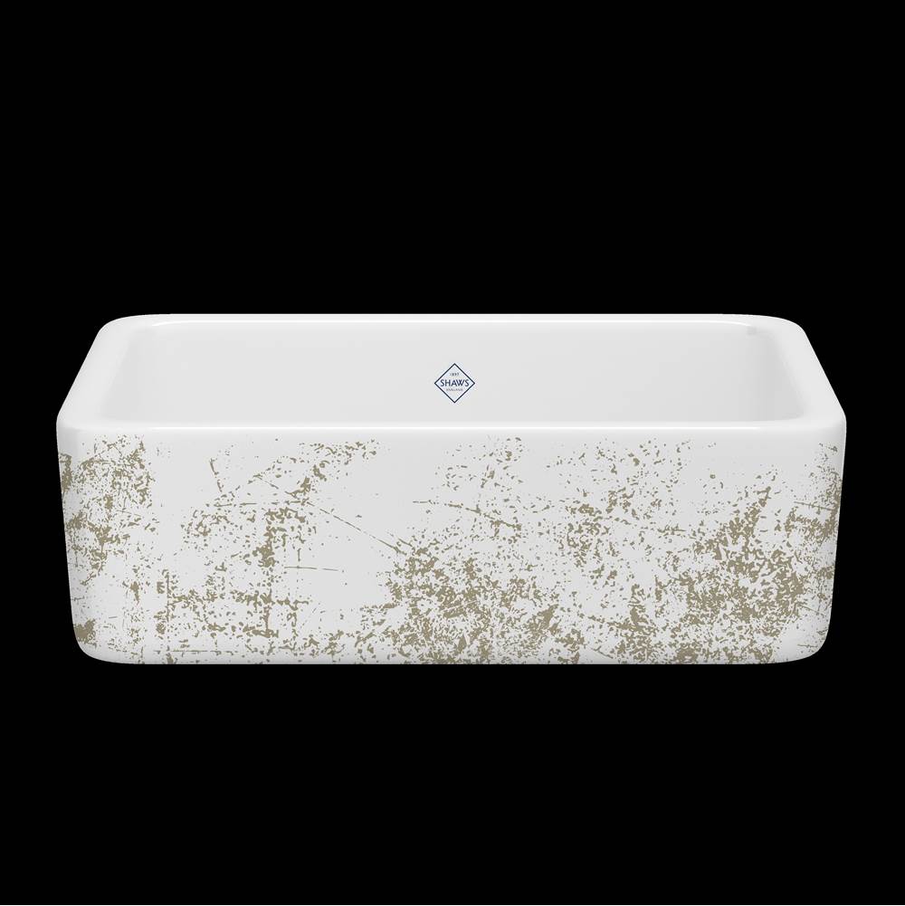 Rohl - LancasterE 30'' Single Bowl Farmhouse Apron Front Fireclay Kitchen Sink With Metallic Design - Metallic Gold