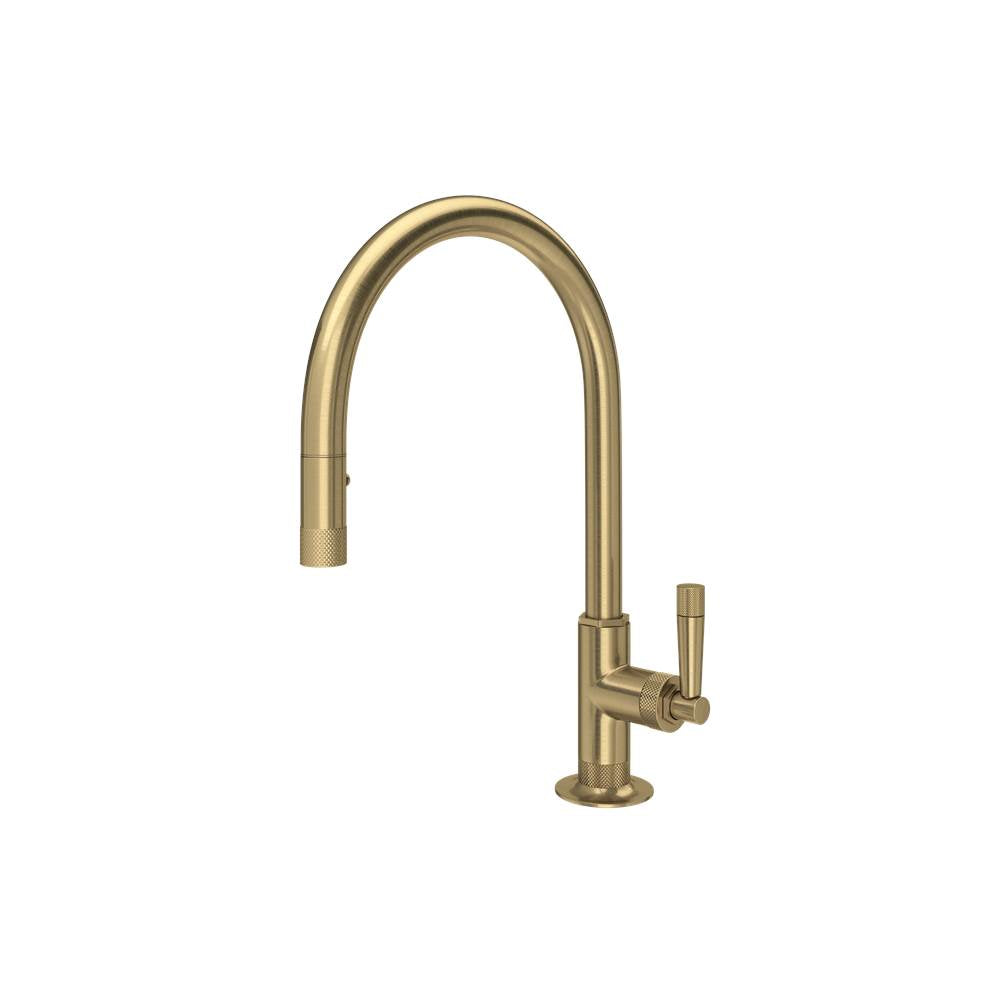 Rohl - Graceline Pull-Down Kitchen Faucet With C-Spout - Antique Gold