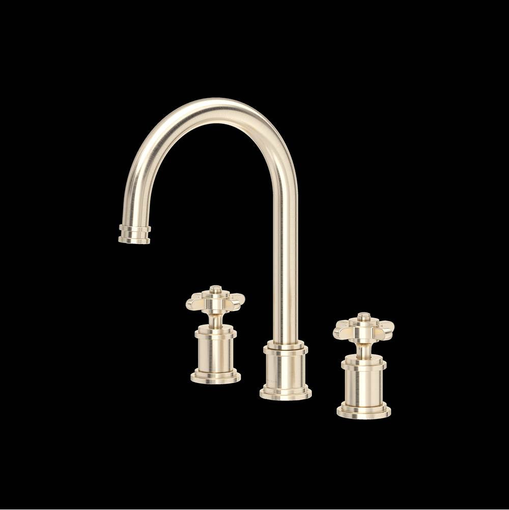 Rohl - ArmstrongE Widespread Lavatory Faucet With C-Spout - Satin Nickel